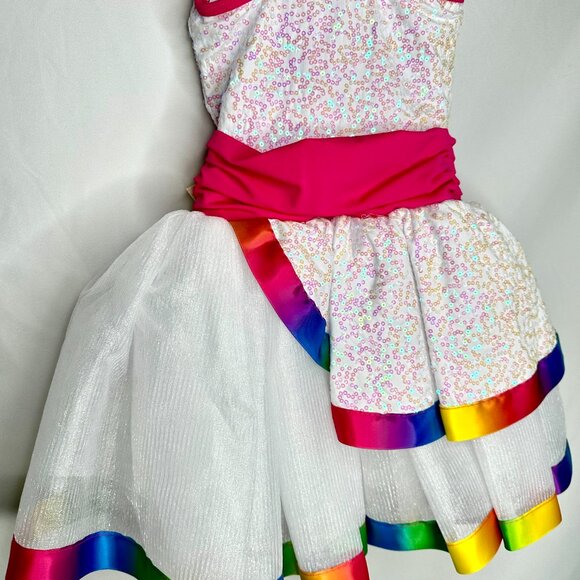 White Sequin Rainbow Accent Tutu - Picture 6 of 9